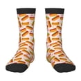 thumbnail image 1 of Zufioo Hot Dog In Heart Print Children's Mid-tube Socks, Contrast Color High Elastic Sports Socks - Sweat-absorbent, Warm, Suitable for Children Aged 6-10, 1 of 5