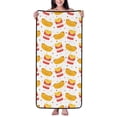 thumbnail image 1 of Zufioo Hot Dog Print Coral Fleece Bath Towel 27x55 Inches, Absorbent and Quick-drying Bath Towel, Suitable for Adults and Children, 1 of 8