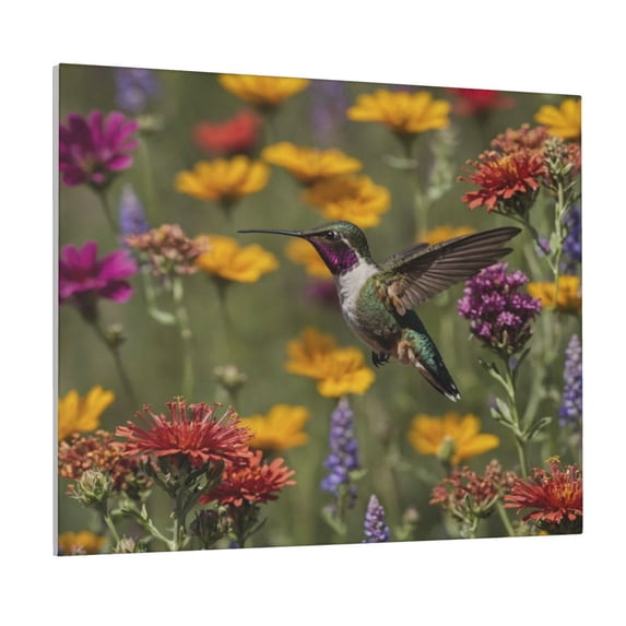 Zufioo Humming Bird Print Canvas Decorative Painting with Solid Wood Frame Art Decoration, Suitable for Home and Office Wall Decoration