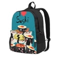 thumbnail image 1 of Zufioo I Love Sushi Pattern Adult Backpack,Wear-resistant and Breathable Multi-pocket Backpack, Suitable for Travel, Business and Outdoor Activities, 1 of 9