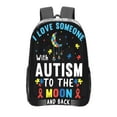 thumbnail image 1 of Zufioo I Love With Autism To The Moon And Back Print Transparent Backpack, 16-inch PVC Waterproof Schoolbag, Suitable for Campus Work and Travel, Unisex, 1 of 7