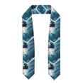 thumbnail image 1 of Zufioo Ice Blue Ocean Cute Dolphin A Print Graduation Shawl Ribbon, Graduation Ribbon for Male and Female Graduates-Flattened, 1 of 7