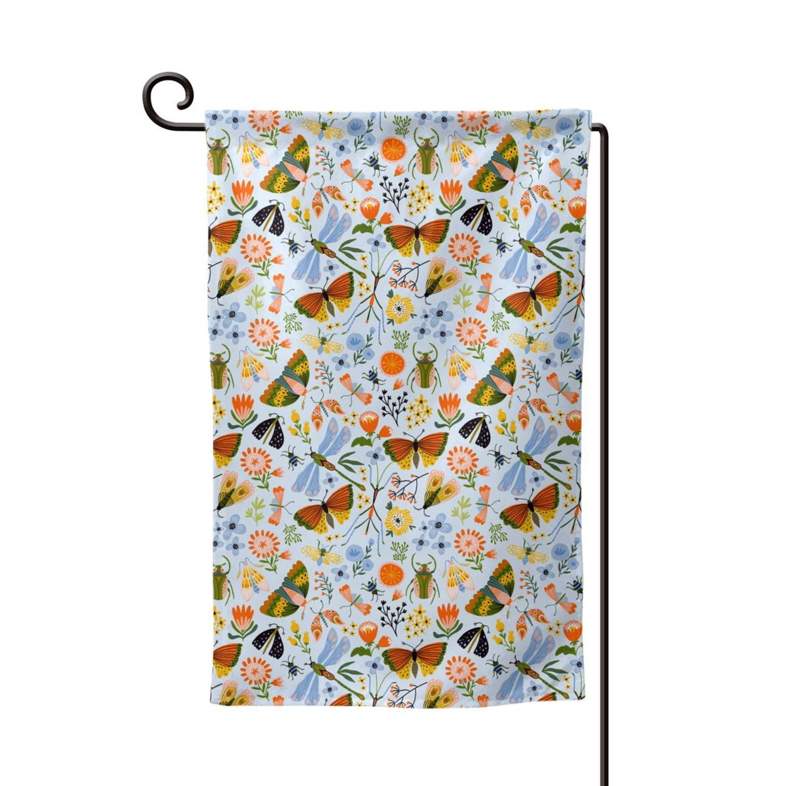 Fly Insect Flag Zufioo Insects and Flowers Print Garden Decoration Flags, Sun-resistant ...