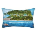 thumbnail image 1 of Zufioo Island And Coral Reef Print Double-Sided Throw Pillow Cover, Pillow Protector Home Decor - With Hidden Zipper, Suitable for Bedroom, Living Room, Car Interior-14"x20", 1 of 6