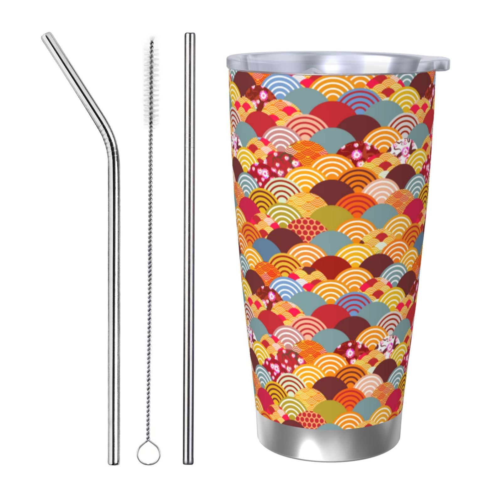 Zufioo Japanese Style Fish Scales Print 20OZ Stainless Steel Car Cup ...