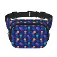 thumbnail image 1 of Zufioo Jellyfish colorful Print Square Double Layer Waist Bag, Durable & Stylish Fanny Pack with Zippered Pockets and Adjustable Strap for Outdoor & Daily, 1 of 9