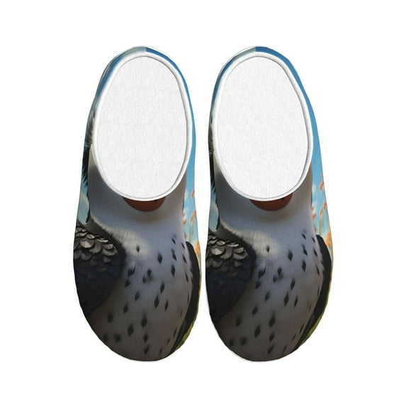 Zufioo Joyful Animated Bird Print Adult TPR Cotton Slippers,Winter Home Cotton Slippers Suitable for Adults, Men and Women, Indoor and Outdoor-37/38
