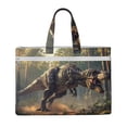 thumbnail image 1 of Zufioo Jungle Dinosaur Print Canvas Hand-Held Document Bag, Zippered Document Storage Bag, Suitable for Office Book Document Bag, 1 of 8