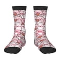 thumbnail image 1 of Zufioo Kawaii Pig Print Children's Mid-tube Socks, Contrast Color High Elastic Sports Socks - Sweat-absorbent, Warm, Suitable for Children Aged 6-10, 1 of 5