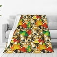 Zufioo Kittens With Maple Leaves Fleece Blanket Queen Size,Plush Bed