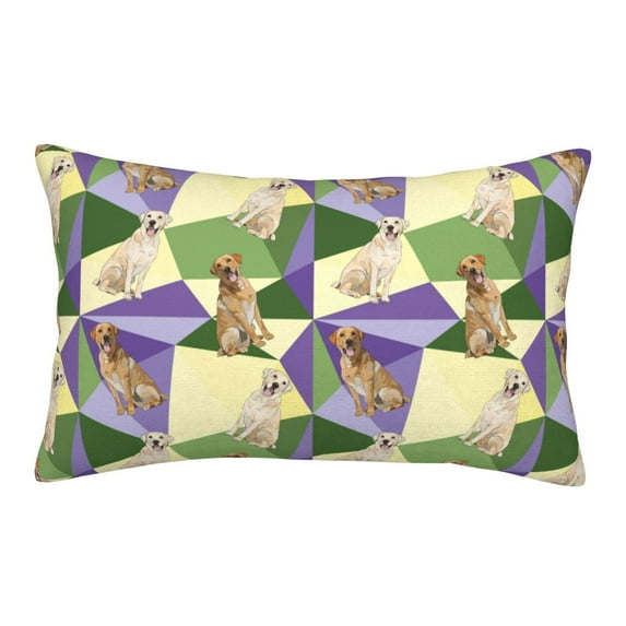 Zufioo Labrador Retriever Dog Print Double-sided Plush Pillow Cover,Decorative Pillow Protector without Pillow Core, Suitable for Sofa, Bedroom, Car-14"x20"