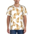 thumbnail image 1 of Zufioo Labrador Retriever Dog Print Men's Baseball Short Sleeve, Moisture Wicking Button-Down Hip Hop Tee-X-Large, 1 of 7