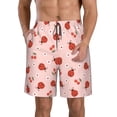 thumbnail image 1 of Zufioo Ladybug With Flower for Men's Casual Beach Shorts, Sports Fitness Quick-drying Drawstring Shorts with Pockets for Home Wear-Large, 1 of 6