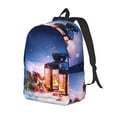 Zufioo Lantern On Snow With Christmas Canvas Backpack,Mens Small