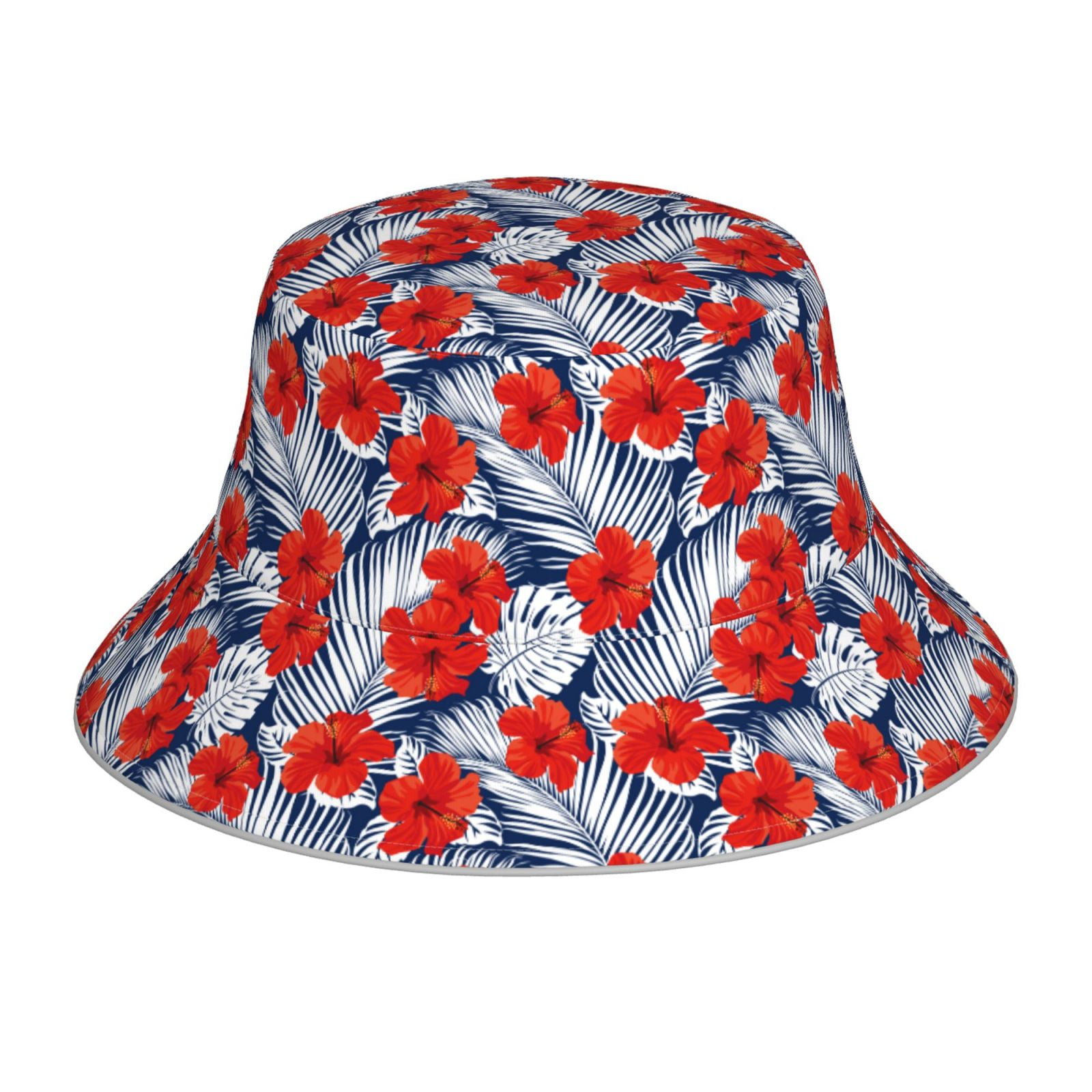 Zufioo Leaves And Flowers Waterproof Reflective Holographic Bucket Hat ...