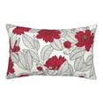 thumbnail image 1 of Zufioo Leaves And Anemone Flowers In Red Grey Print Double-sided Plush Pillow Cover,Decorative Pillow Protector without Pillow Core, Suitable for Sofa, Bedroom, Car-20"x30", 1 of 6