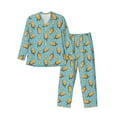 Zufioo Lemon Ice Cream Mens Pajamas Set, Mens LongSleeved Pajama and