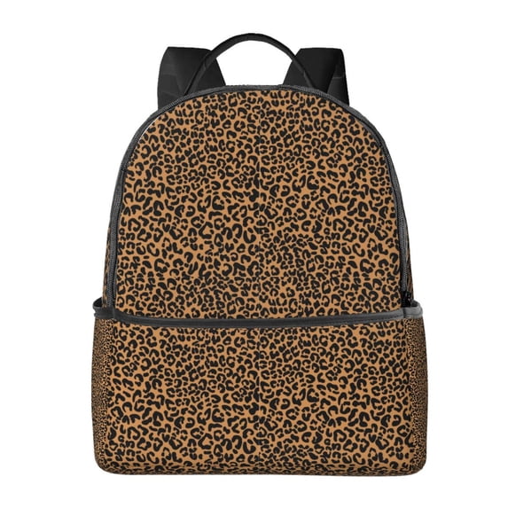 Zufioo Leopard Print Fashion Large Capacity Backpack, Zippered Multi-compartment Travel Work Campus Lightweight Backpack, Unisex