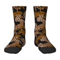 thumbnail image 1 of Zufioo Leopard Print Print Children's Mid-tube Socks, Contrast Color High Elastic Sports Socks - Sweat-absorbent, Warm, Suitable for Children Aged 6-10, 1 of 5