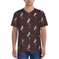 thumbnail image 1 of Zufioo Leopard Print Print Men's Baseball Short Sleeve, Moisture Wicking Button-Down Hip Hop Tee-XX-Large, 1 of 7