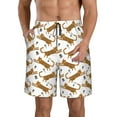 thumbnail image 1 of Zufioo Leopard Print for Men's Casual Beach Shorts, Sports Fitness Quick-drying Drawstring Shorts with Pockets for Home Wear-Large, 1 of 6