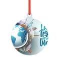 thumbnail image 1 of Zufioo Let's go Travel Print Large Acrylic Christmas Ornaments, Suitable for Christmas Tree Christmas Holiday Party Pendant Decorations-Round Shape, 1 of 7