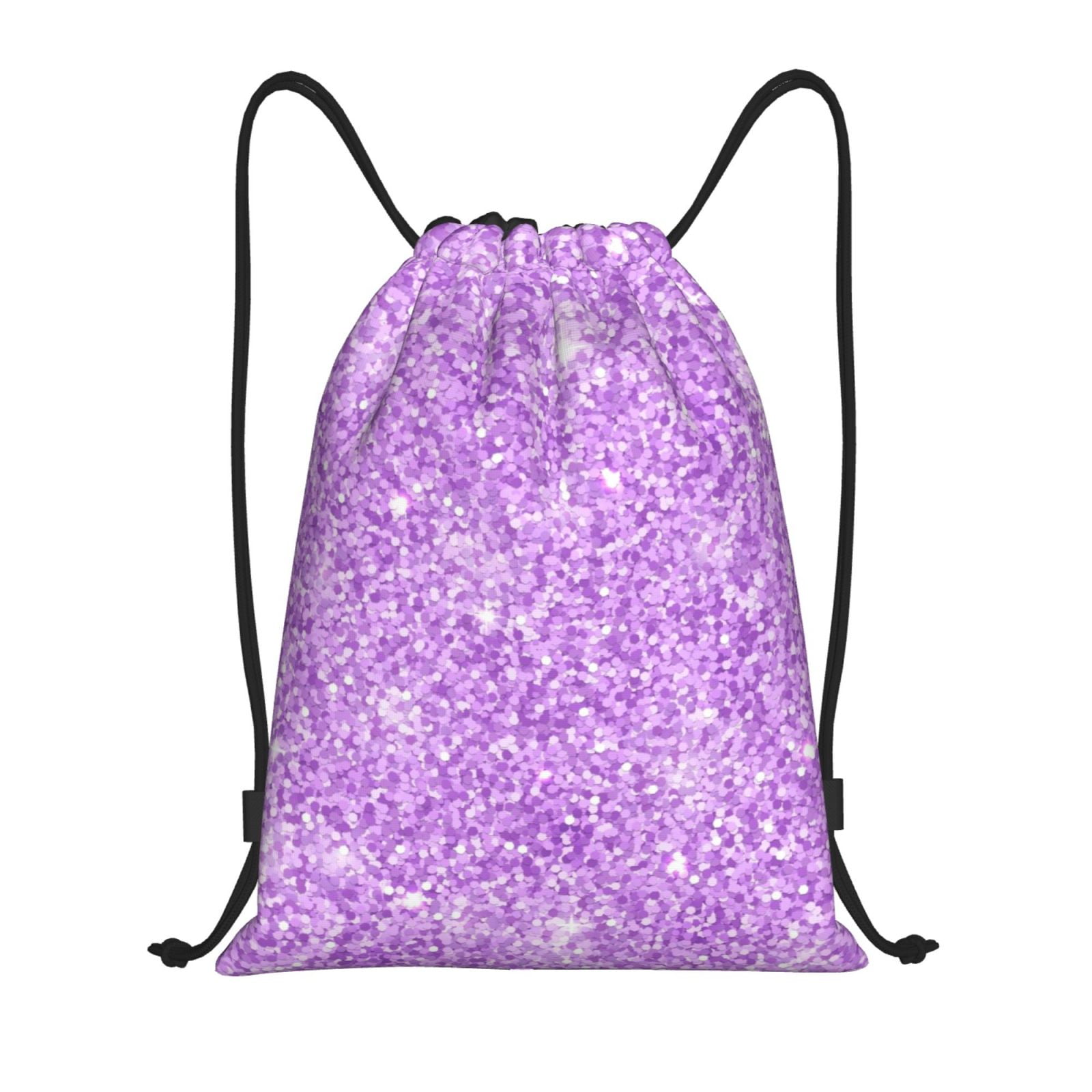 Zufioo Lilac Glittering Sports Cinch Sack Gym String Bags Machine ...
