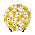 thumbnail image 1 of Zufioo Lilies Flowers Print Bone China Decorative Plate, Ceramic Dinner Plate with Stand Ceramic Decoration Homewares-8in, 1 of 6