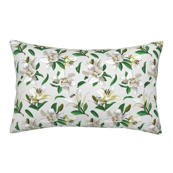 Zufioo Lilies Flowers Print Double-sided Plush Pillow Cover,Decorative Pillow Protector without Pillow Core, Suitable for Sofa, Bedroom, Car-20"x30"