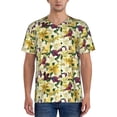 thumbnail image 1 of Zufioo Lilies Flowers Print Men's Baseball Short Sleeve, Moisture Wicking Button-Down Hip Hop Tee-X-Large, 1 of 7