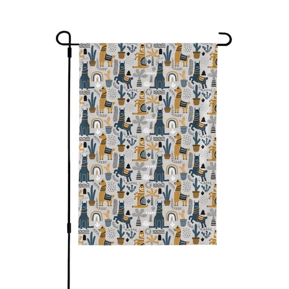 Zufioo Llama and Cactus1 Print Double Sided Garden Flag, Outdoor Decorative Flag, Garden Yard Flag, Ideal Home Decoration-28"x40"