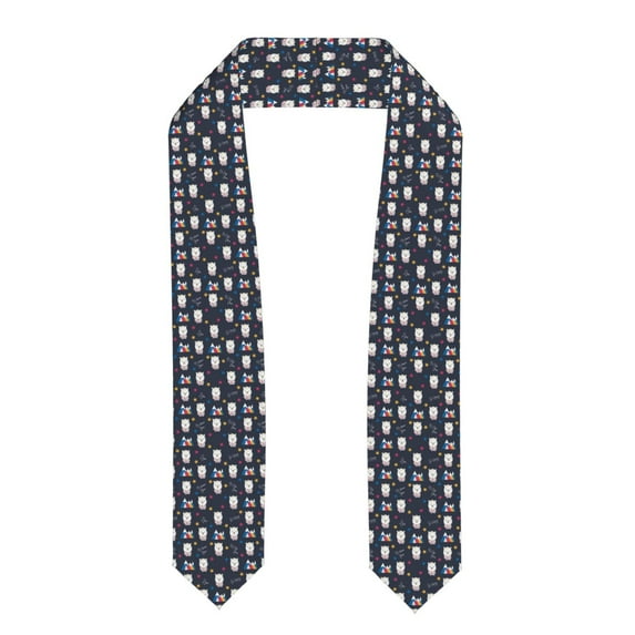 Zufioo Llamas 1 Print Graduation Shawl Ribbon, Graduation Ribbon for Male and Female Graduates-Flattened