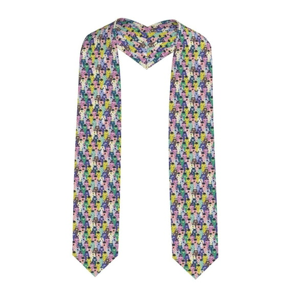 Zufioo Llamas Colorful Print Graduation Shawl Ribbon, Graduation Ribbon for Male and Female Graduates-Sharp Corner