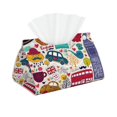 thumbnail image 1 of Zufioo London Symbols Print Long Leather Tissue Bag, PVC Waterproof Napkin Facial Tissue Organizer Dispenser for Living Room, Office, Desk, 1 of 7