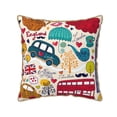thumbnail image 1 of Zufioo London Symbols Print Velvet Border Throw Pillow Cover, Zipper Throw Pillow Protector for Cushions Sofa Bedroom Home Decorations-20"x20", 1 of 8