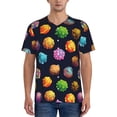 thumbnail image 1 of Zufioo Lovely Planet Print Men's Baseball Short Sleeve, Moisture Wicking Button-Down Hip Hop Tee-Small, 1 of 7