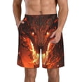 thumbnail image 1 of Zufioo Magma Fire Black Dragon for Men's Casual Beach Shorts, Sports Fitness Quick-drying Drawstring Shorts with Pockets for Home Wear-Small, 1 of 6