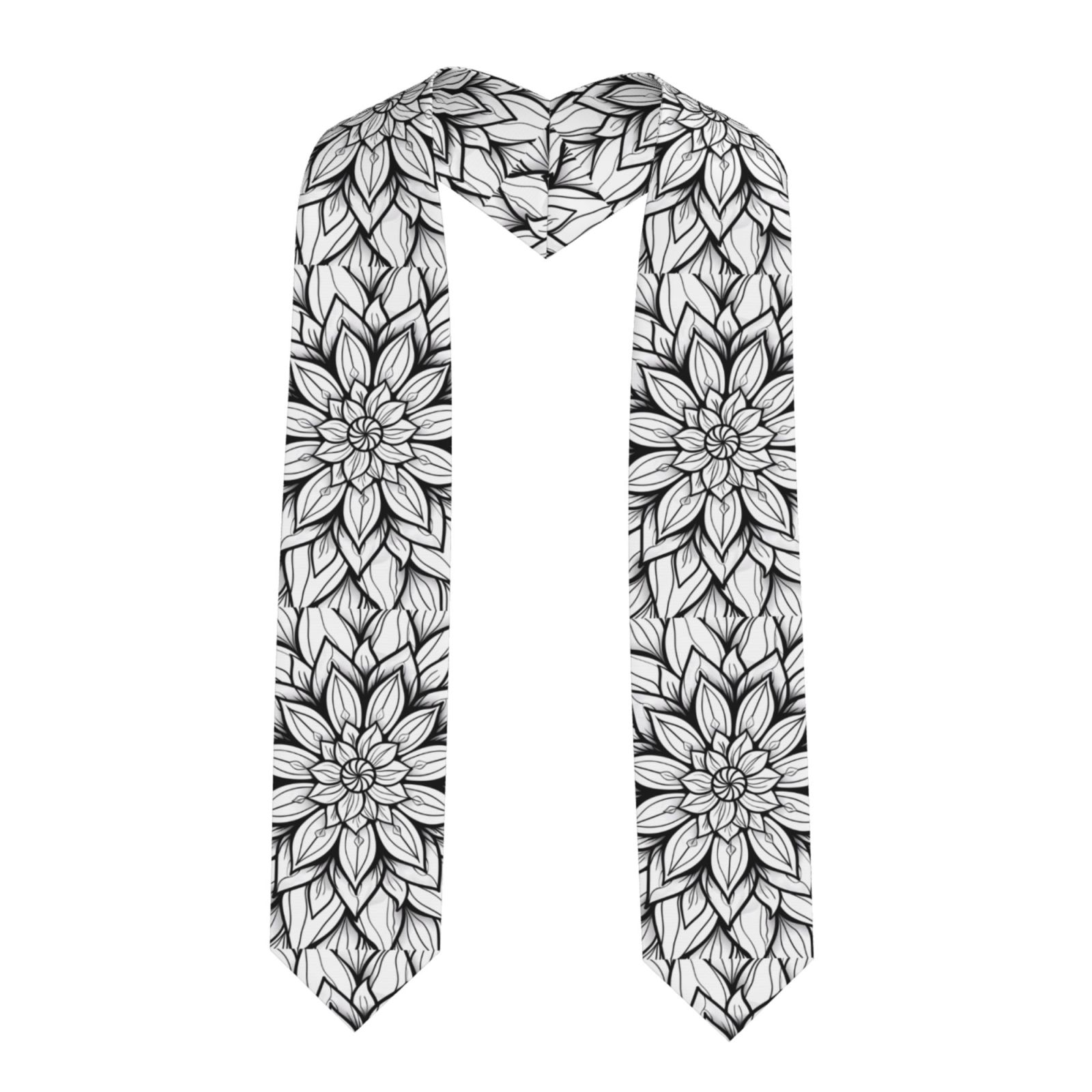 Zufioo Mandala Floral Line Art Print Graduation Shawl Ribbon ...