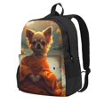 thumbnail image 1 of Zufioo Maple Leaf Meditating Chihuahua Pattern Adult Backpack,Wear-resistant and Breathable Multi-pocket Backpack, Suitable for Travel, Business and Outdoor Activities, 1 of 5