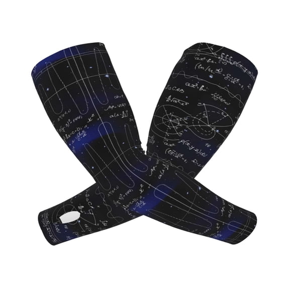 Zufioo Mathematica Science Pattern Ice Silk Arm Sleeves, Non-slip and UV-resistant Sleeves, Suitable for Sports and Outdoor Activities, Unisex