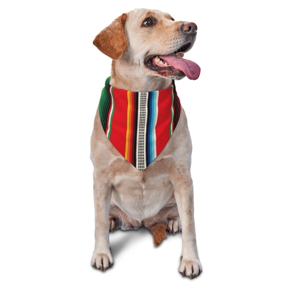 Zufioo Mexican Serape Blanket Stripes Print Pet Triangle Scarf, Pet Decorative Clothing Items Suitable for Cats and Dogs