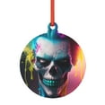 thumbnail image 1 of Zufioo Modern Abstract Colorful Skull A Print Large Acrylic Christmas Ornaments, Suitable for Christmas Tree Christmas Holiday Party Pendant Decorations-Round Shape, 1 of 7