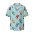 thumbnail image 1 of Zufioo Modern Ice Cream Print Mens Button Down Short Sleeve Shirt,Classic Plaid Shirt,Mens Accessories Fashion Shirt-3X-Large, 1 of 6