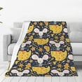 Zufioo Mouse Cheese Fleece Blanket Queen Size,Plush Bed Blanket,Ultra