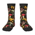 thumbnail image 1 of Zufioo Mushrooms And Fern Stems Print Children's Mid-tube Socks, Contrast Color High Elastic Sports Socks - Sweat-absorbent, Warm, Suitable for Children Aged 6-10, 1 of 5