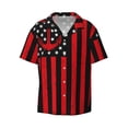 thumbnail image 1 of Zufioo Nautical American Flag Print Mens Button Down Short Sleeve Shirt,Classic Plaid Shirt,Mens Accessories Fashion Shirt-3X-Large, 1 of 6
