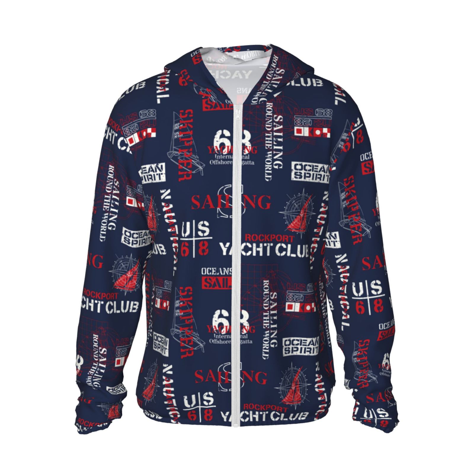 Zufioo Nautical Style Sailboat Sun Shirt for men and women,Sun Hoodie