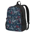 thumbnail image 1 of Zufioo Navy Blue Geometric Pattern Adult Backpack,Wear-resistant and Breathable Multi-pocket Backpack, Suitable for Travel, Business and Outdoor Activities, 1 of 9