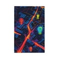 thumbnail image 1 of Zufioo Neon City Map Print Switch Wall Plate, Dustproof and Heat-resistant Decorative Wall Switch Cover, Suitable for Residential and Commercial Areas-Mid-size, 1 of 5