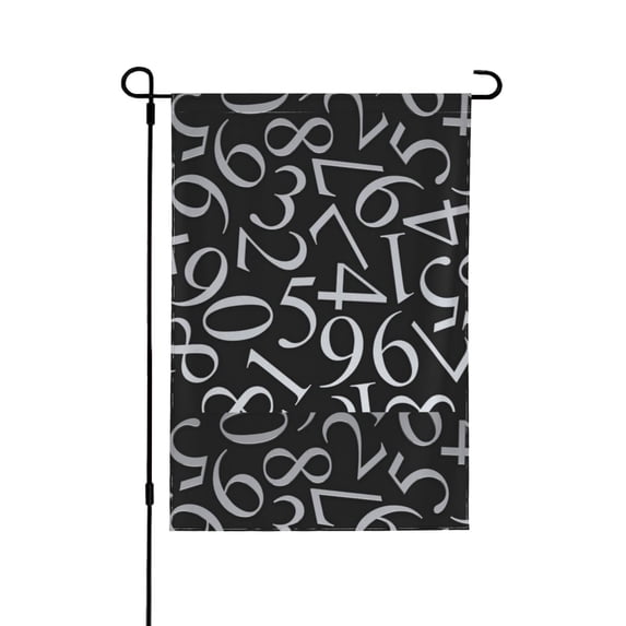 Zufioo Numbers Print Double Sided Garden Flag, Outdoor Decorative Flag, Garden Yard Flag, Ideal Home Decoration-12.5"x18"